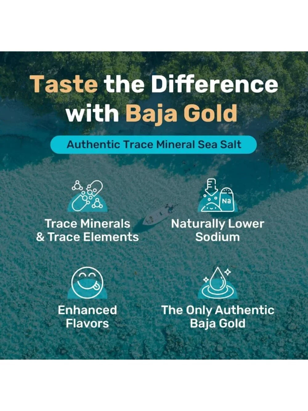 Fine Grind Baja Gold Mineral Sea Salt - 5 lb Bag, Natural Flavor Enhancer